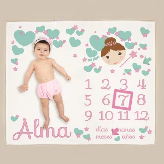 Manta cumplemeses personalizada Hada
