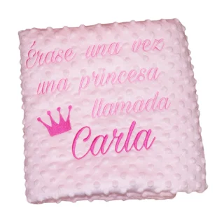 Manta Personalizada Bebé Frase Erase una vez una Princesa Nanetes