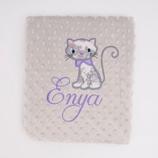 Manta Personalizada Bebé Gato Tela Nanetes