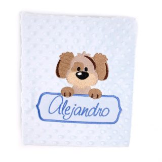 Manta Personalizada Bebé Cachorro Perrito Nanetes