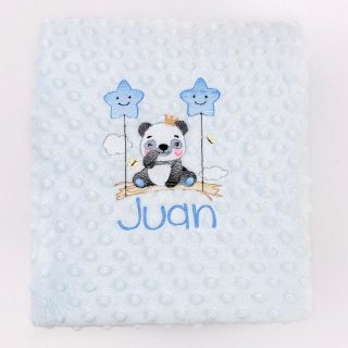 Mantita Personalizada Oso Panda Globos Nanetes