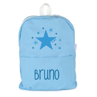 Mochila infantil lona estrellas azul Mi Pipo