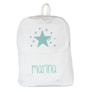 Mochila infantil lona estrellas aguamarina Mi Pipo