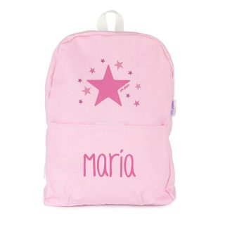 Mochila infantil lona estrellas rosa Mi Pipo