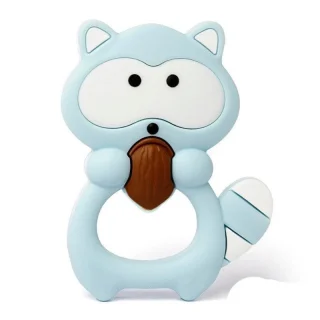 Mordedor Silicona mapache celeste