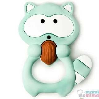 Mordedor Silicona mapache aguamarina