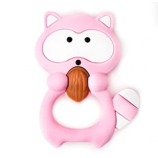 Mordedor Silicona mapache rosa