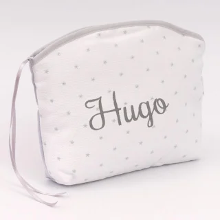 Neceser bebe personalizado estrellas gris