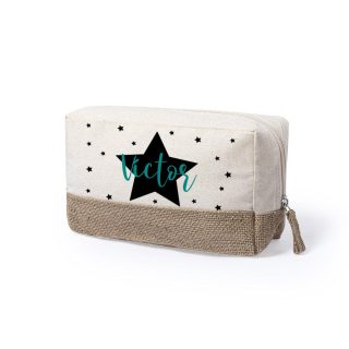 Neceser Personalizado rafia Estrellas Aguamarina