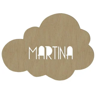 Nombres en Madera Nube Troquelado