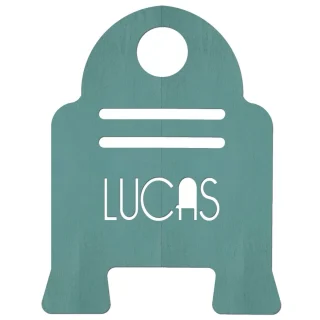 Nombre en Madera Robot Troquelado