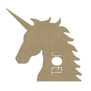 Nombre en Madera Unicornio Troquelado