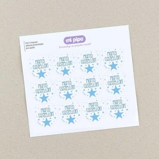 Etiquetas Personalizadas Zapatos Estrella Azul