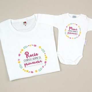 Camisetas Mama/Hijo Contigo siempre primavera