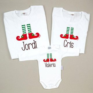 Pack 3 Prendas Personalizadas Papa Mama con Hijo a juego Mi Pipo Elfo