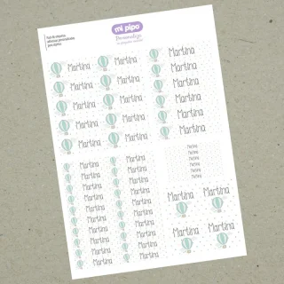 Pack 46 Etiquetas Personalizadas Globo