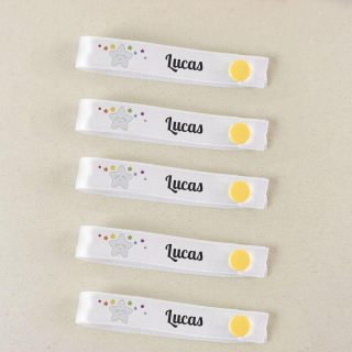 Pack 5 cintas cuelga ropa personalizadas Estrella