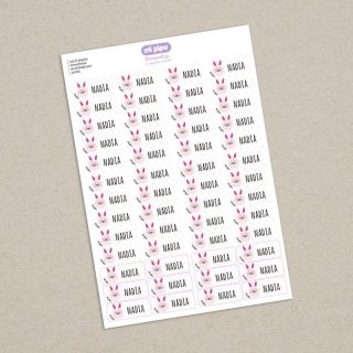 52 Etiquetas termoadhesivas Ropa Conejito rosa
