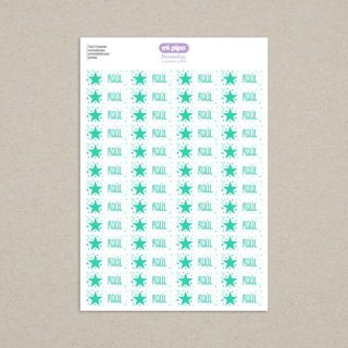 52 Etiquetas termoadhesivas Ropa Estrella menta