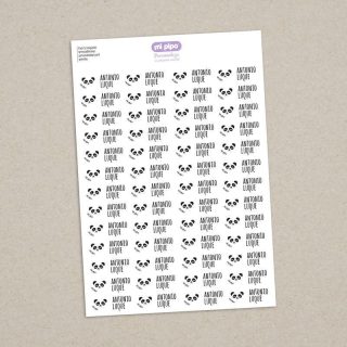 52 Etiquetas termoadhesivas Ropa Panda