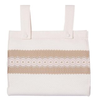 Bolso Panera Bebe Pique Beige Puntillas Bebiti Nanetes