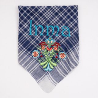 Pañuelo Fallero Personalizado Flores Turquesa