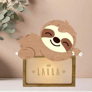 Lampara Infantil Personalizada Perezoso