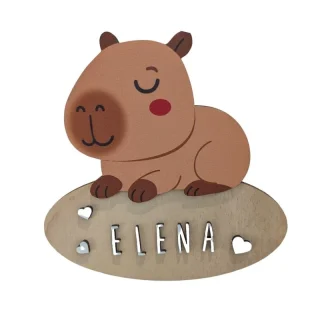 Placa puerta personalizada decorativa Capibara