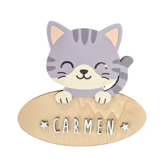 Placa puerta personalizada decorativa Gato