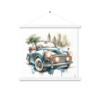 Poster colgador coche clasico