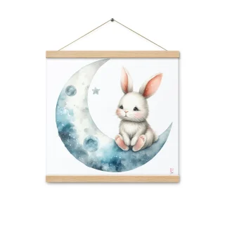 Poster colgador Conejito en Luna