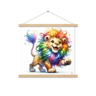 Poster colgador Leon de colores