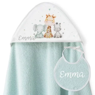 Regalo bebé Capa Baño Babero Selva