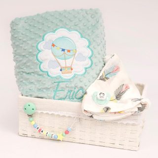 Cesta Regalo Bebé Personalizada Globo con Chupete Nanetes