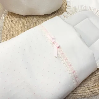 Saco Capazo Plumeti 684 beige/rosa Nanetes