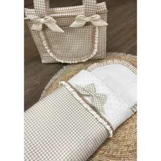 Saco Capazo Vichy marrón Nanetes