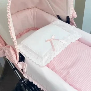 Saco Capazo Rayas rosa cuadrado Nanetes