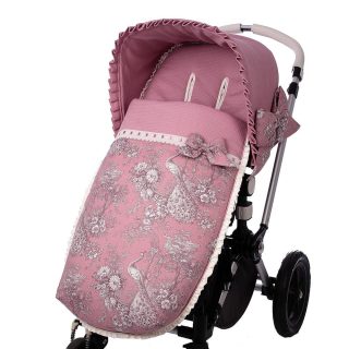 Saco Silla Invierno Paseo Bebé a Medida Toile Pavo Real Bebiti by Nanetes