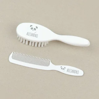 Cepillo y peine personalizados Bebe Panda