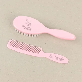 Cepillo y peine personalizados Bebe Unicornio