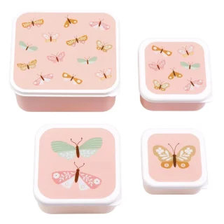 Set x4 fiambreras infantiles Mariposas