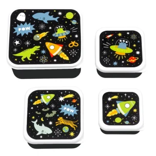 Set x4 fiambreras infantiles Space Set
