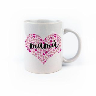 Taza Divertida Mamá Corazones Fuxia