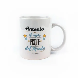 Taza Personalizada el mejor profe azul
