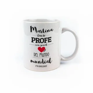Taza Personalizada La mejor profe corazon