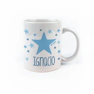 Taza personalizada estrellas azul Mi Pipo