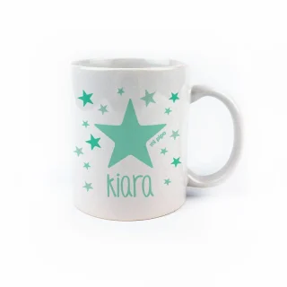 Taza personalizada estrellas aguamarina Mi Pipo