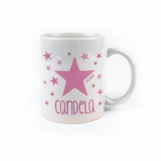 Taza personalizada estrellas rosa Mi Pipo