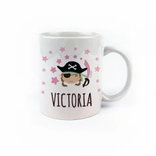 Taza infantil personalizada pirata niña Mi Pipo