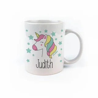 Taza infantil unicornio personalizada Mi Pipo